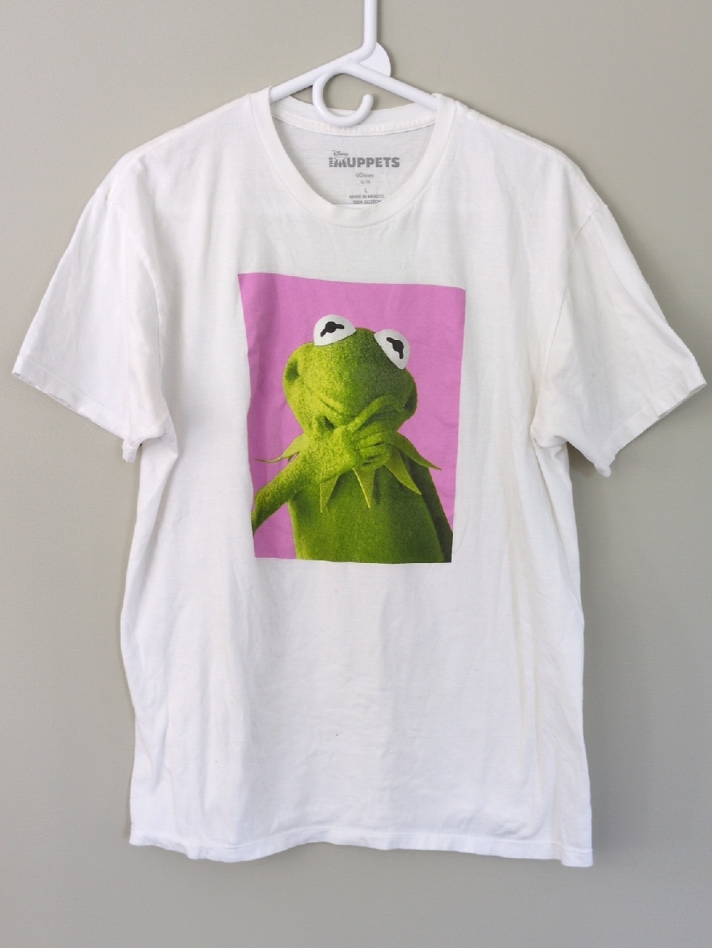 Disney the Muppets Kermit Thinking Graphic T-Shirt Size Large